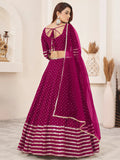 Lovable Rani Pink Sequins Georgette Wedding Wear Lehenga Choli - Zeel Clothing