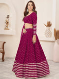 Lovable Rani Pink Sequins Georgette Wedding Wear Lehenga Choli - Zeel Clothing