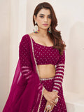 Lovable Rani Pink Sequins Georgette Wedding Wear Lehenga Choli - Zeel Clothing