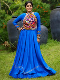 Lovable Royal Blue Rayon Navratri Special Lehenga With Patch Work Blouse - Zeel Clothing
