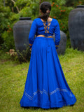 Lovable Royal Blue Rayon Navratri Special Lehenga With Patch Work Blouse - Zeel Clothing