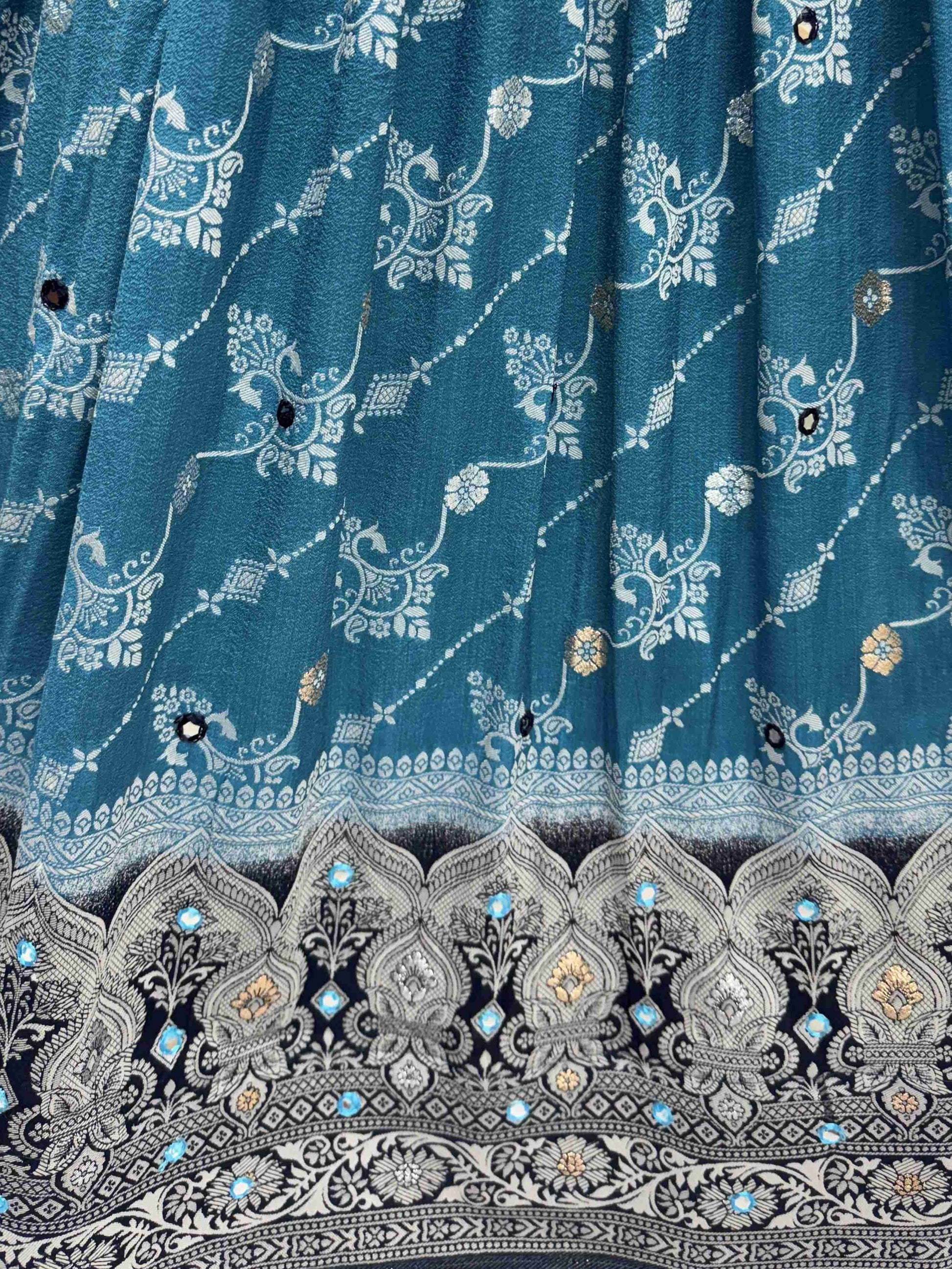 Lovable Sky Blue Zari Weaving Georgette Designer Lehenga Choli With Dupatta