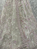 Lovable White Dori Embroidery Net Bridesmaid Lehenga Choli With Dupatta