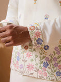 Lovable White Sequins Viscose Silk Evening Wear Men Kurta And Pant With Jacket