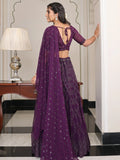 Lovable Wine Embroidered Party Wear Lehenga Choli With Dupatta - Zeel Clothing