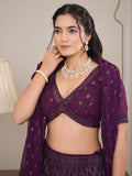 Lovable Wine Embroidered Party Wear Lehenga Choli With Dupatta - Zeel Clothing