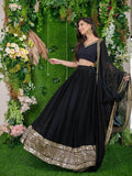 Lovely Black Embroidered Work Georgette Lehenga Choli - Zeel Clothing