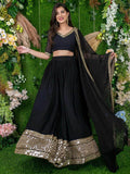 Lovely Black Embroidered Work Georgette Lehenga Choli - Zeel Clothing