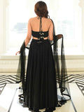 Lovely Black Sequins Georgette Party Wear Lehenga Choli - Zeel Clothing