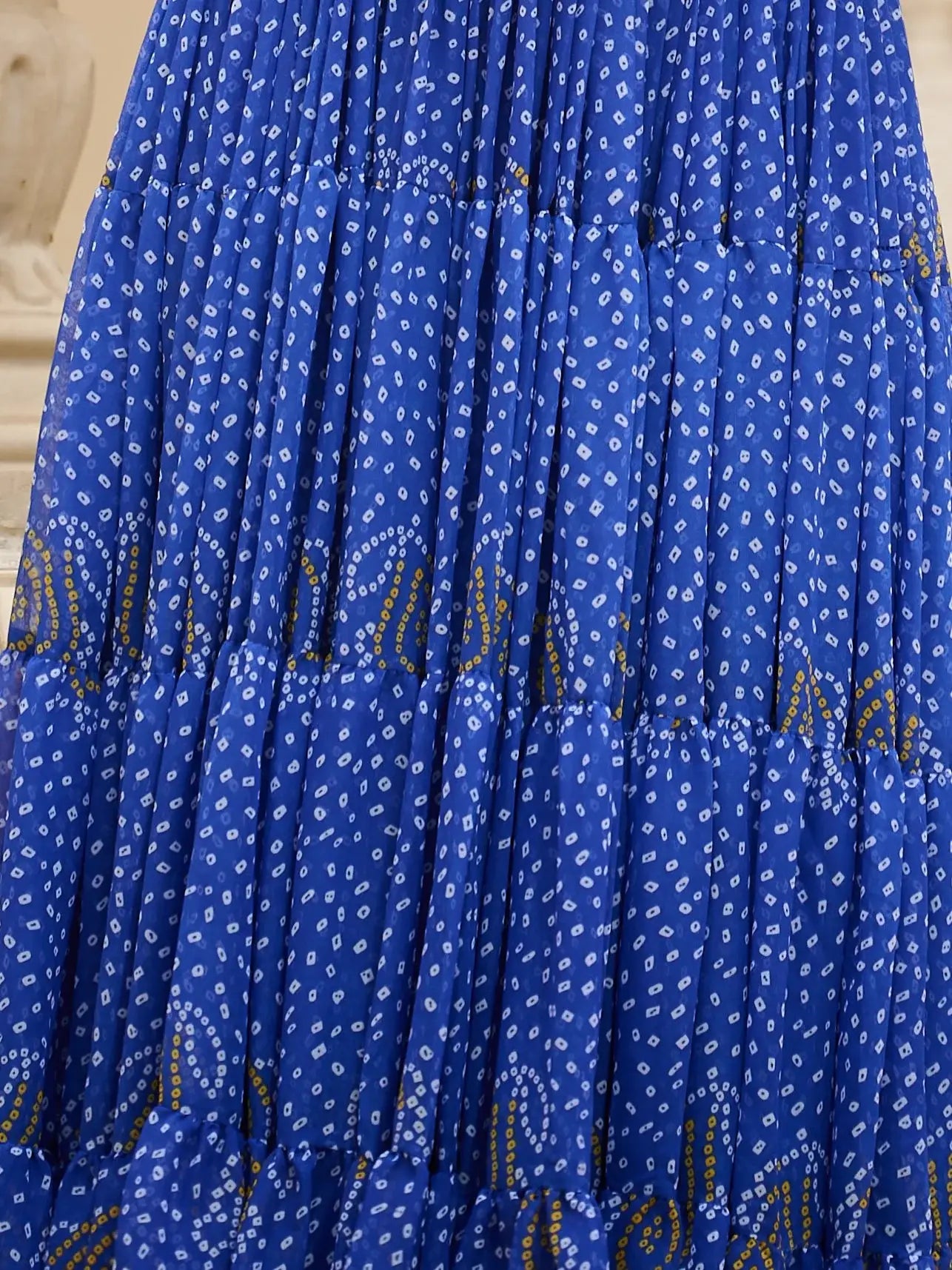 Lovely Blue Bandhani Print Georgette Navratri Special Gown - Zeel Clothing