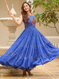 Lovely Blue Bandhani Print Georgette Navratri Special Gown - Zeel Clothing