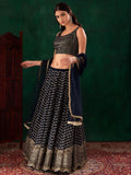 Lovely Blue Sequins Georgette Party Wear Lehenga Choli With Dupatta