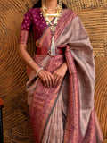 Lovely Dusty Pink Weaving Silk Festive Wear Saree With Blouse - Zeel Clothing