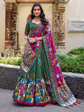 Lovely Green Kalamkari Printed Silk Navratri Wear Lehenga Choli - Zeel Clothing