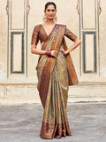 Lovely Green Zari Weaving Silk Traditional Saree With Blouse - Zeel Clothing