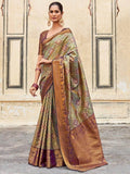 Lovely Green Zari Weaving Silk Traditional Saree With Blouse - Zeel Clothing