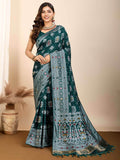 Lovely Green Zari Weaving Silk Traditional Saree With Blouse - Zeel Clothing