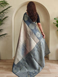 Lovely Grey Zari Weaving Silk Event Wear Saree With Blouse - Zeel Clothing