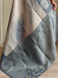 Lovely Grey Zari Weaving Silk Event Wear Saree With Blouse - Zeel Clothing