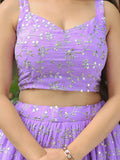 Lovely Lavender Embroidered Georgette Engagement Wear Lehenga Choli - Zeel Clothing