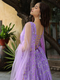 Lovely Lavender Embroidered Georgette Engagement Wear Lehenga Choli - Zeel Clothing