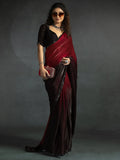 Lovely Maroon Border Work Satin Wedding Wear Pre-Stitched Saree - Zeel Clothing