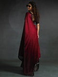Lovely Maroon Border Work Satin Wedding Wear Pre-Stitched Saree - Zeel Clothing