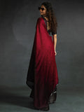 Lovely Maroon Border Work Satin Wedding Wear Pre-Stitched Saree - Zeel Clothing