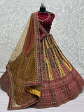 Lovely Maroon Dori Work Velvet Lehenga Choli With Double Dupatta - Zeel Clothing