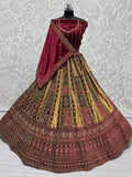 Lovely Maroon Dori Work Velvet Lehenga Choli With Double Dupatta - Zeel Clothing