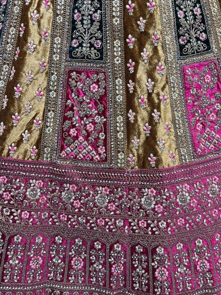 Lovely Maroon Dori Work Velvet Lehenga Choli With Double Dupatta - Zeel Clothing