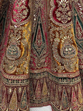 Lovely Maroon Embroidered Velvet Bridal Lehenga Choli With Double Dupatta - Zeel Clothing