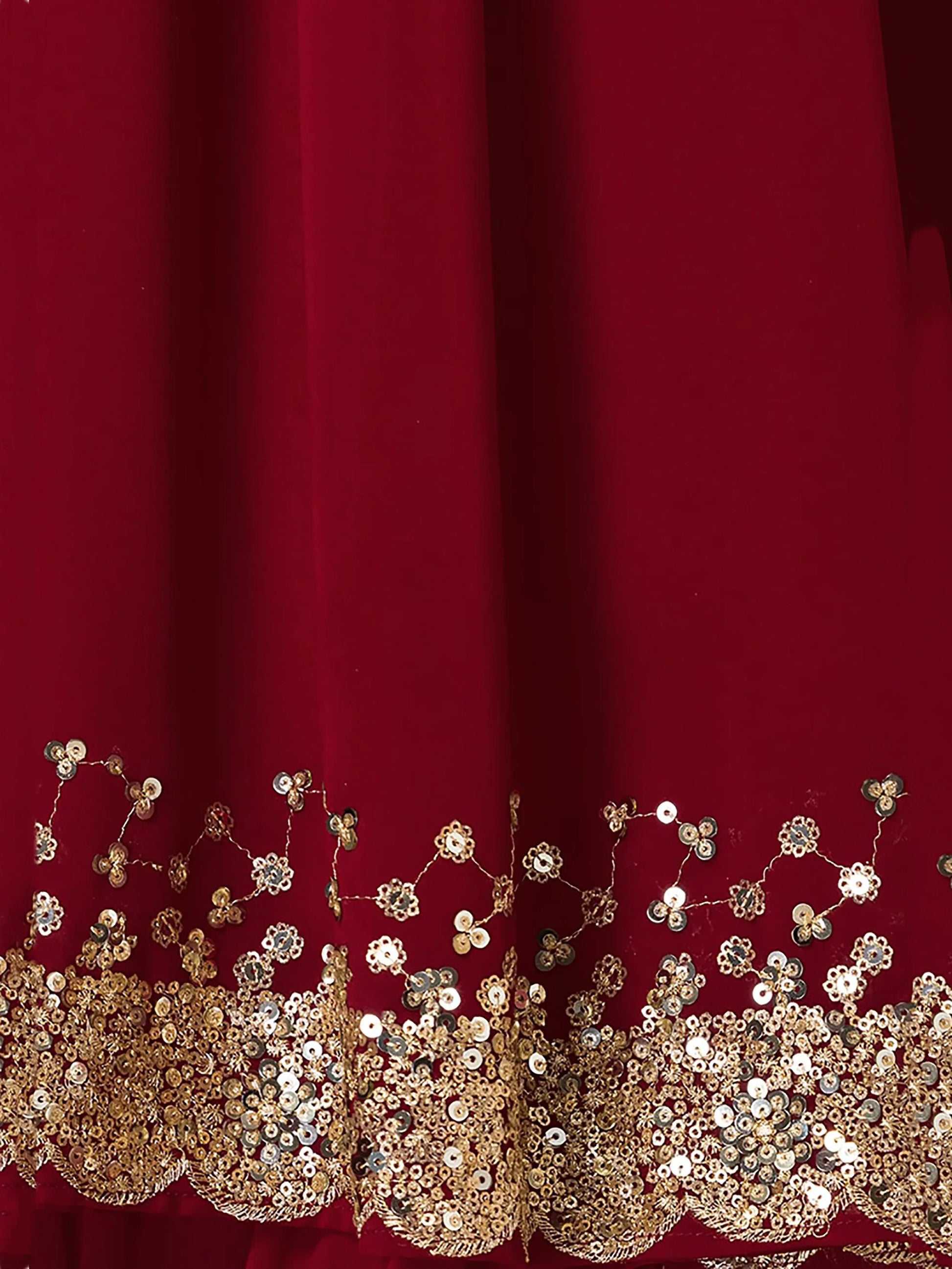 Lovely Maroon Sequins Georgette Designer Lehenga Choli With Dupatta - Zeel Clothing
