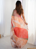 Lovely Multi-Color Digital Printed Chinon Cocktail Party Wear Saree - Zeel Clothing