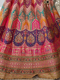 Lovely Multi-Color Zari Weaving Banarasi Silk Lehenga Choli With Dupatta - Zeel Clothing