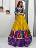 Lovely Mustard Yellow Embroidered Cotton Navratri Wear Lehenga Choli - Zeel Clothing
