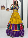 Lovely Mustard Yellow Embroidered Cotton Navratri Wear Lehenga Choli - Zeel Clothing