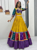 Lovely Mustard Yellow Embroidered Cotton Navratri Wear Lehenga Choli - Zeel Clothing