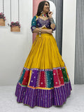 Lovely Mustard Yellow Embroidered Cotton Navratri Wear Lehenga Choli - Zeel Clothing