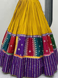 Lovely Mustard Yellow Embroidered Cotton Navratri Wear Lehenga Choli - Zeel Clothing