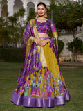 Lovely Mustard Yellow Kalamkari Printed Silk Festival Wear Lehenga Choli - Zeel Clothing