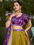Lovely Mustard Yellow Kalamkari Printed Silk Festival Wear Lehenga Choli - Zeel Clothing