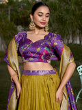Lovely Mustard Yellow Kalamkari Printed Silk Festival Wear Lehenga Choli - Zeel Clothing