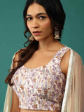 Lovely Off-White Floral Printed Georgette Festival Wear Lehenga Choli - Zeel Clothing