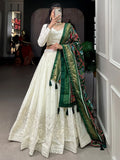 Lovely Off-White Mirror Work Georgette Traditional Lehenga Choli - Zeel Clothing
