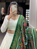 Lovely Off-White Mirror Work Georgette Traditional Lehenga Choli - Zeel Clothing