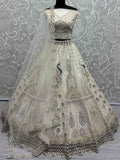 Lovely Off-White Sequins Net Wedding Lehenga Choli With Dupatta - Zeel Clothing