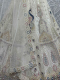 Lovely Off-White Sequins Net Wedding Lehenga Choli With Dupatta - Zeel Clothing
