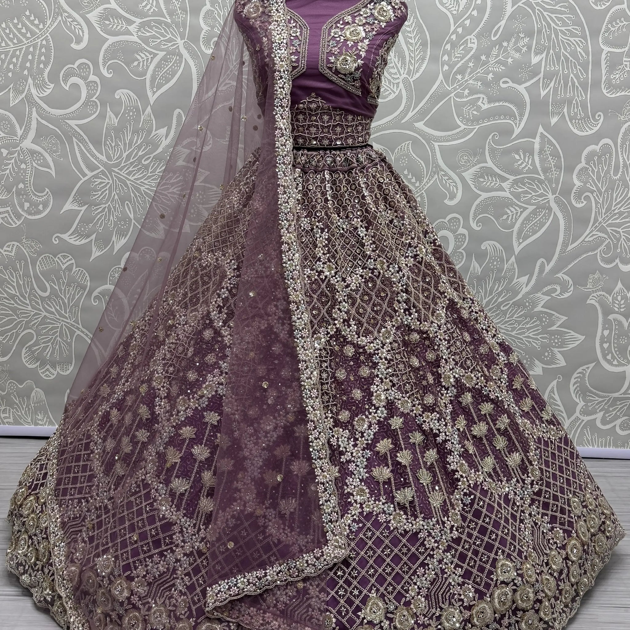 Lovely Pink Dori Embroidered Net Bridesmaid Lehenga Choli With Dupatta - Zeel Clothing