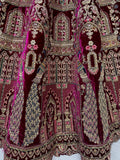 Lovely Pink Dori Work Velvet Bridal Lehenga Choli With Double Dupatta - Zeel Clothing